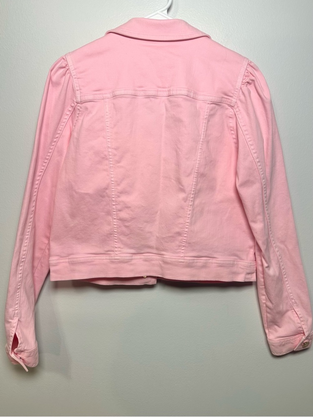 Lilly Pulitzer Pastel Pink Laylani Denim Jacket - Gold Buttons Size Large - Picture 3 of 12